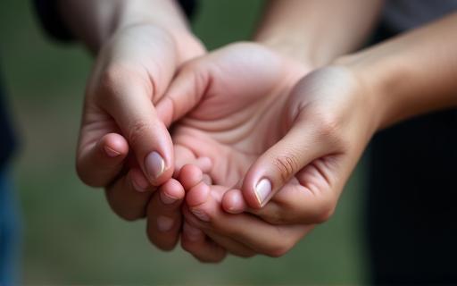 Eine Hand, die eine andere Hand hält, symbolisiert Vertrauen und Partnerschaft